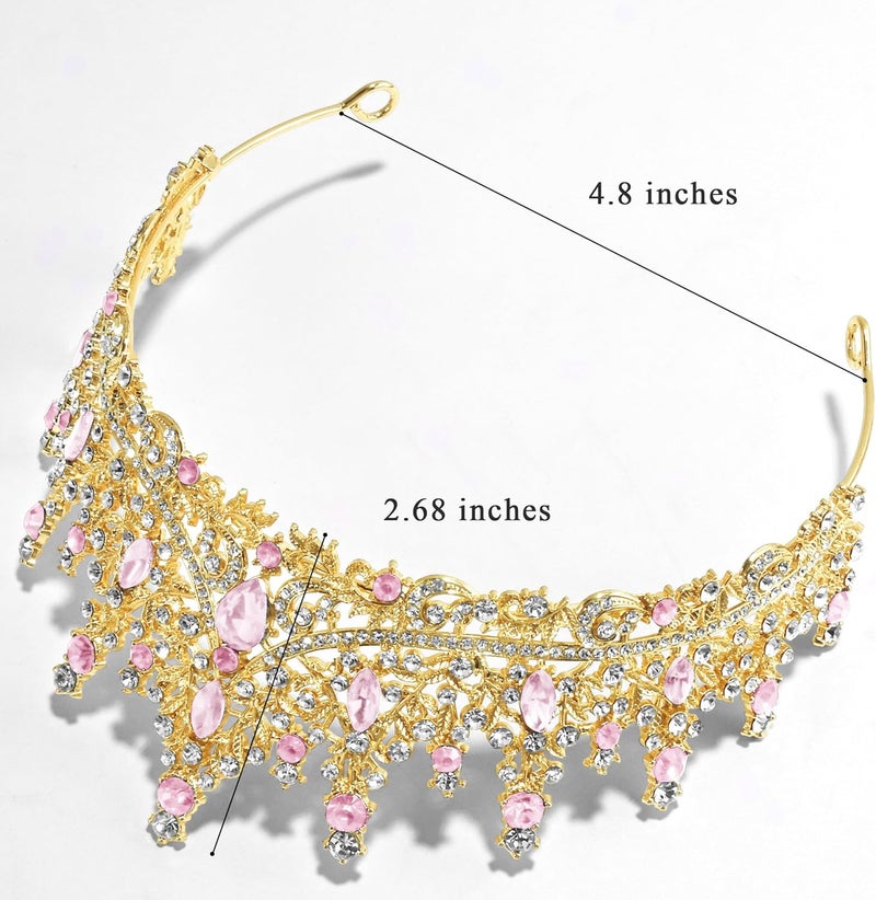 TAROSE Crowns for Women, Queen Crystal Gold Silver Tiaras with White Rhinestone and Combs, Goddess Crown for Wedding Bride Birthday Princess Bridal Shower Hair Accessories for Women - Image 2
